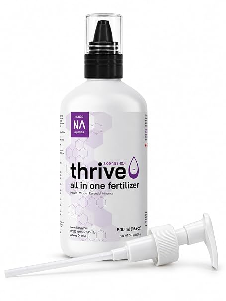 NilocG Thrive+ All in One Aquarium Fertilizer for Planted Tanks, 500mL with 2ml Pump