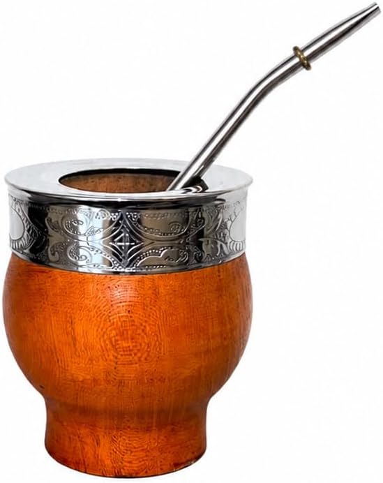 Imperial Argentino Algarrobo, With Straw Tea Gourd Mug One Bombilla Mate Imperial Argentino Algarrobo, Wood Mate, With Straw Tea Gourd Mug One Bombilla (small)