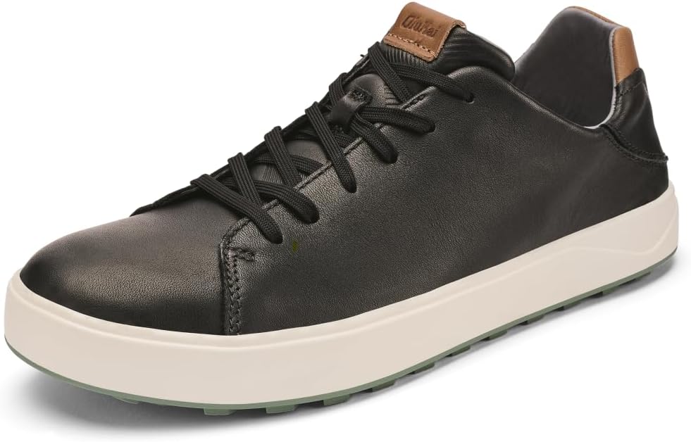 OluKai Wai'alae Men's Spikeless Golf Shoes, Full-Grain Leather