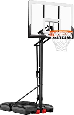Basketball Hoop Outdoor with 45 Inch Shatterproof Backboard, Portable Basketball Goal System 4.8-10ft Height Adjustable for Kids, Youth, Adults, BackyardDrivewayIndoor