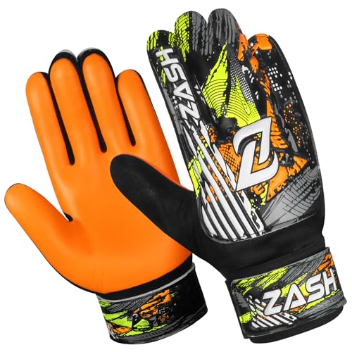 ZASH Premium Goalie Gloves for Kids Boys Children, Youth & Adult Football Goalkeeper Gloves with Double Wrist Protection and 4-mm Latex