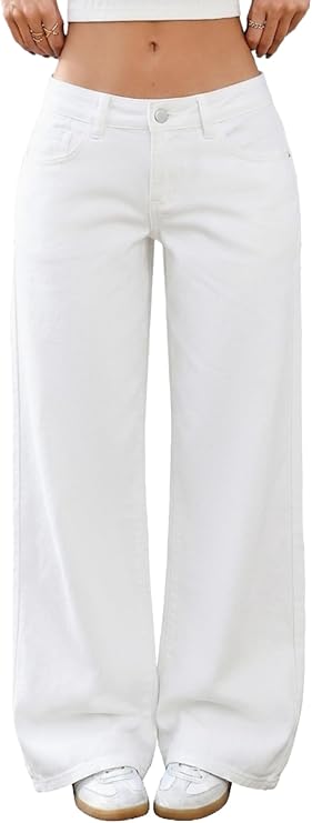 ELLEVEN Low-Rise Baggy Jeans for Women Y2k Loose Denim Pants | High Stretchy,Wide Leg Jeans,Low Waist,Streetwear Women,Western Outfits,Jean Pants,Soft Breathable Autumn Winter Outgoing