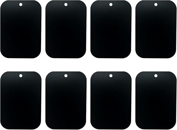 GDMINLO Mount Metal Plate(8Pack) for Magnetic Car Mount Phone Holder with Full Adhesive for Phone Magnet, 8X Rectangular (Black)