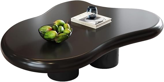 Modern Cloud Coffee Table Small Irregular Side Table And Cloud Coffee Table White Cream 2 In 1 Modern Tea Table End Table For Living Room Bedroom Office ( Color : Black , Size : 100x69x30cm/39x27x12in