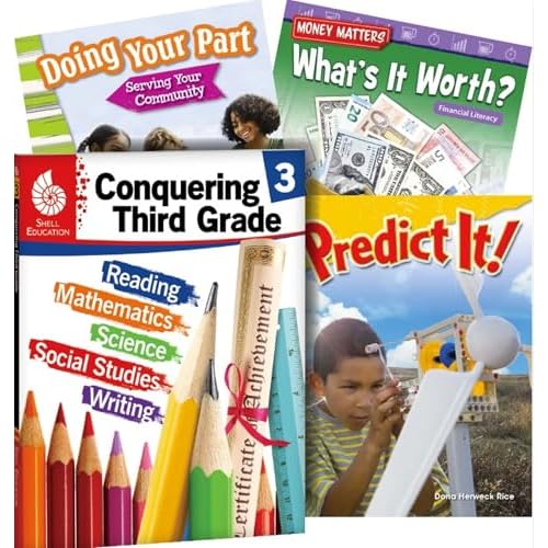Conquering Third Grade, 4-Book Set Fun Practice Workbook and 3 Reading Books for Kids Ages 7-9 to Prepare for 3rd Grade 1st Edition
