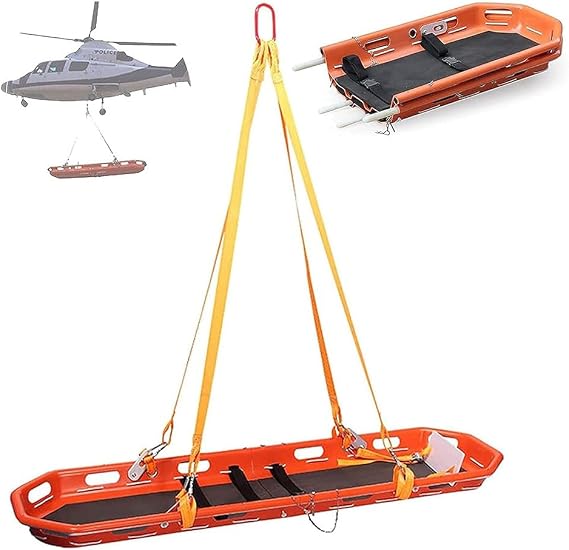 Portable Rescue Basket Stretcher with Lifting Bridle, Helicopter Rescue Basket Stretcher for Emergency Emergency Patient Transport for Hospitals, Clinics,Families, Sports Fields