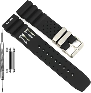 22mm Soft Silicone Watchband Compatible With Citizen Diver Replacement Strap Men's Sports Waterproof Bracelet