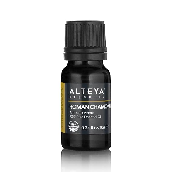 Alteya Organics Roman Chamomile Oil USDA Certified Organic Essential Oil, 0.34 Fl Oz/10 mL Steam-DistilledAnthemis NobilisAromatherapy Oil
