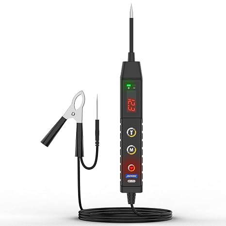 AUTOOL Circuit Tester 9-30V DC with Digital LED Indicator Fuse Tester Electrical Tester with Lamp Temoin Mechanic