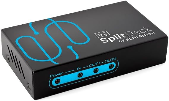 Sewell Direct SplitDeck, 1x2, 4K HDMI Splitter - Supports Full HD, 3D, HDR Signals, 4k@60hz (One Input to Two Outputs)