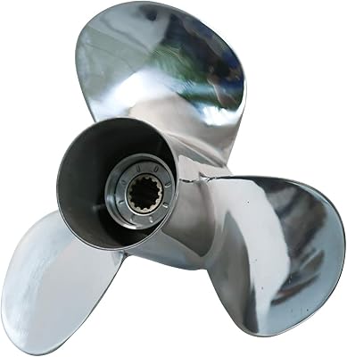 Flish Propeller Boat Stainless Steel Propeller for Mercury Outboard Engine 25-70HP 48-855858A46 10 12x13 RH,13 Tooth Spline