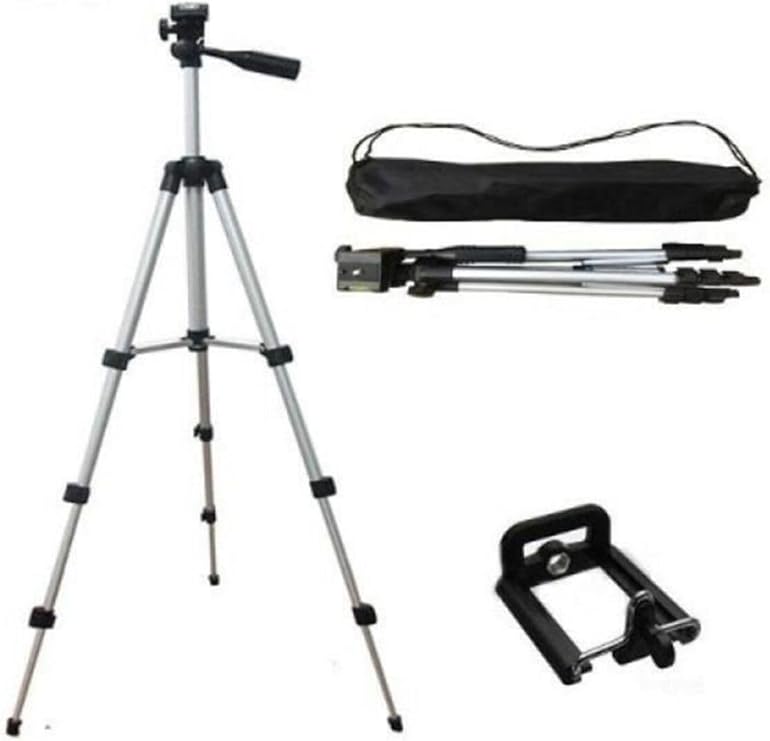 Teknosepetim Katlanabilir Taşıma Çantalı Tripot Telefon Fotoğraf Makinesi Kamera Tutucu Ayak Tripod 105 Cm