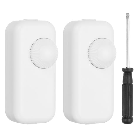 PATIKIL Inline Lamp Switch, 2pcs Rotary Dimmer LED Light Controller Brightness Control Cord Switch with Screwdriver for Table Floor Lamp Pendant Lights, White