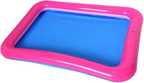 Topwon Inflatable Sand Tray for Kids - Portable Sand Box with Molds - Random Color (Random Color, 23x17)