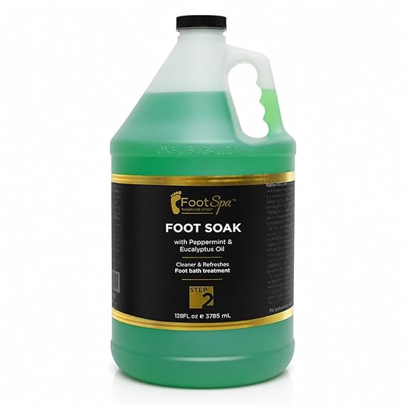 FOOT SPA - Foot Soak - Cleanses, Softens, and Refreshes - Made With Eucalyptus & Peppermint Oil - 128 Oz Gallon - Bulk, Refill Gallon