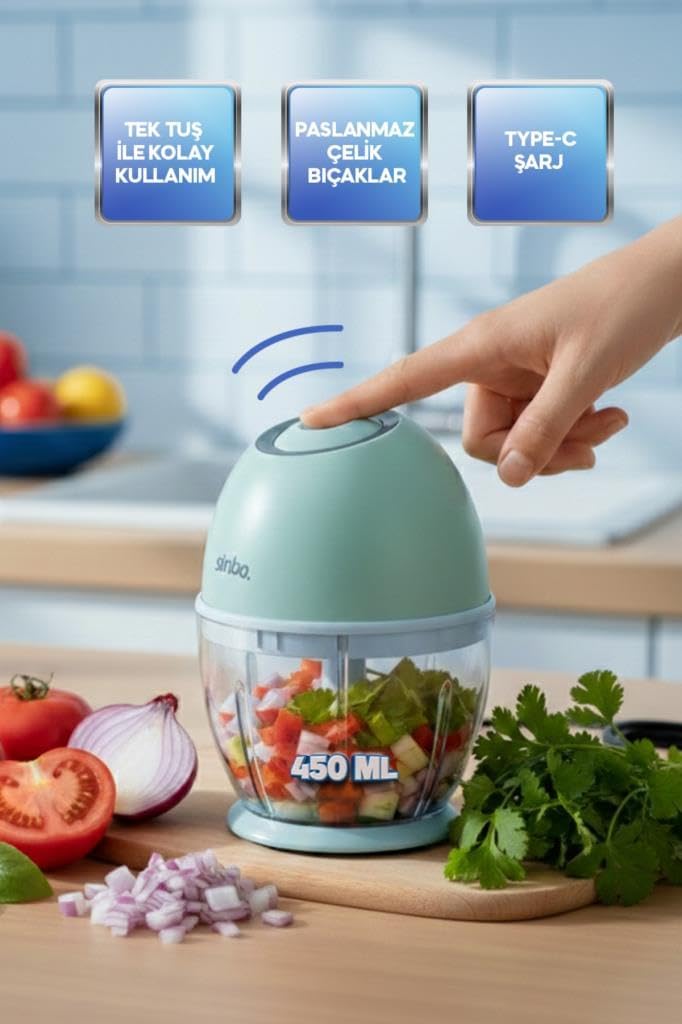 Sinbo SHB-7503 Şarjlı Kablosuz Rondo – Paslanmaz Çelik Bıçaklı