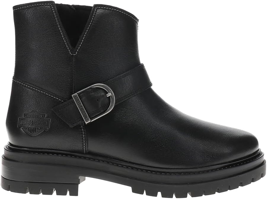 Harley-Davidson Footwear Womens Westfield Zippered Motorcycle Casual Boots Ankle Low Heel 1-2"