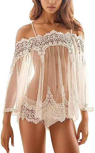 Generic Lingerie for Women Teddy Lingerie Sleepwear Underwear Lace Dress Nightwear G-String, Large