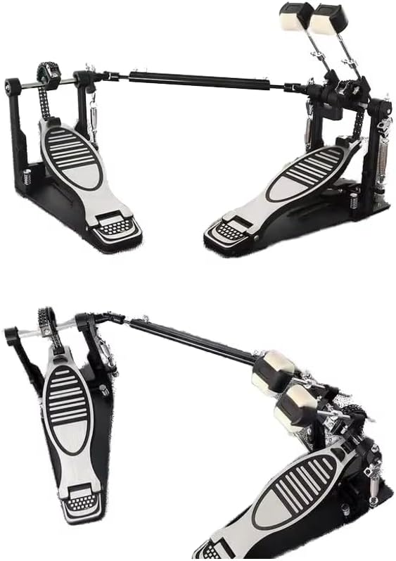 Double Bass Drum Pedal Direct Drive Precision Bearing System Twin Kick Style Heavy Duty Metal Drum Pedal for Professional Performance Practice Studio Control and High Speed Foot Response Use