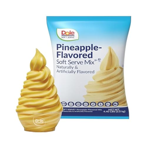 Dole Soft Serve Mix pineapple, 4.40 lbs | Pineapple soft serve mix with sweet, tropical fruit flavor; just add water for smooth frozen treats or soft serve desserts