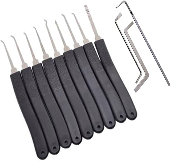11 Lock Picking Kit, [Updated Version] 11-Piece Lock Pick Set, Guides for Beginner and Pro Locksmiths