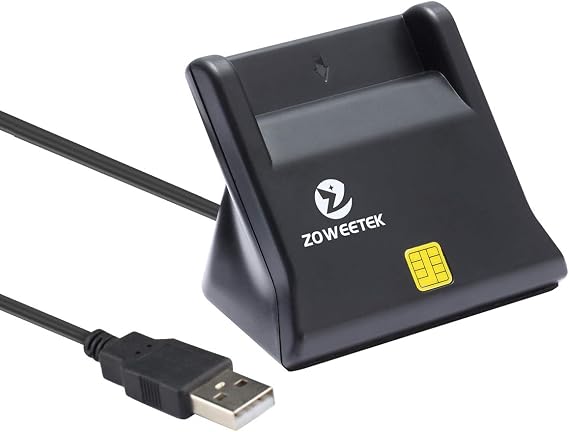 ZOWEETEK CAC Reader, CAC Card Reader Military, DOD Military USB Common Access CAC Smart Card Reader, Compatible with Windows, Mac OS and Linux