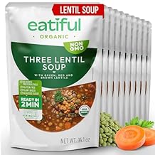 EATIFUL Lentil Soup, Made With Organic Vegetables, Lentil Soup With Green, Red And Brown Lentils, No Added Preservatives And Sugar, Gluten Free, NON GMO, 14.1 Ounce (Pack of 10)