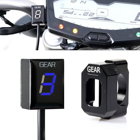 Digital Gear Indicator Meter Compatible with Yamaha FZ6 R FZS600 FZS1000 Fazer XJ6 YZF-R6 R6S R1 FZ8 FZ1 FZ1N TDM900 FZ400 XT660 MT-03 MT01 Xjr400 Ys250 with Bracket