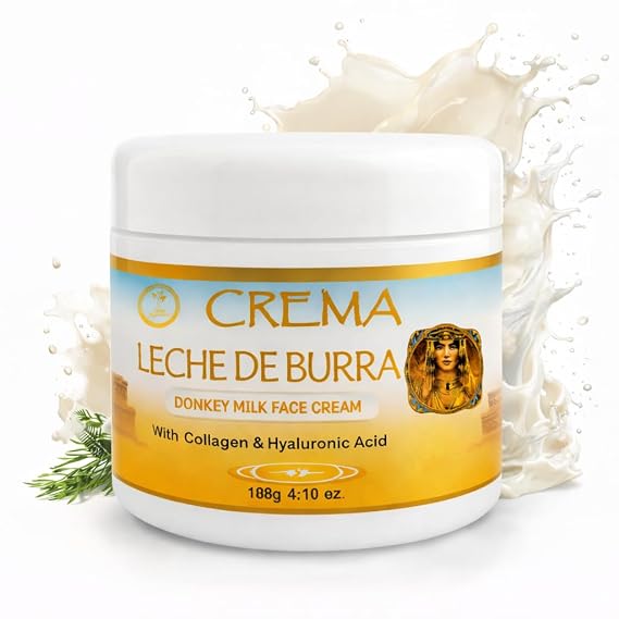 HIGH SUPREME Donkey Milk Face Cream(Leche de Burra) 120g With Collagen & Hyaluronic Acid Nourishing & Hydrating Moisturizer For Sensitive, Dry & Mature Skin Anti-Aging & Skin Renewal