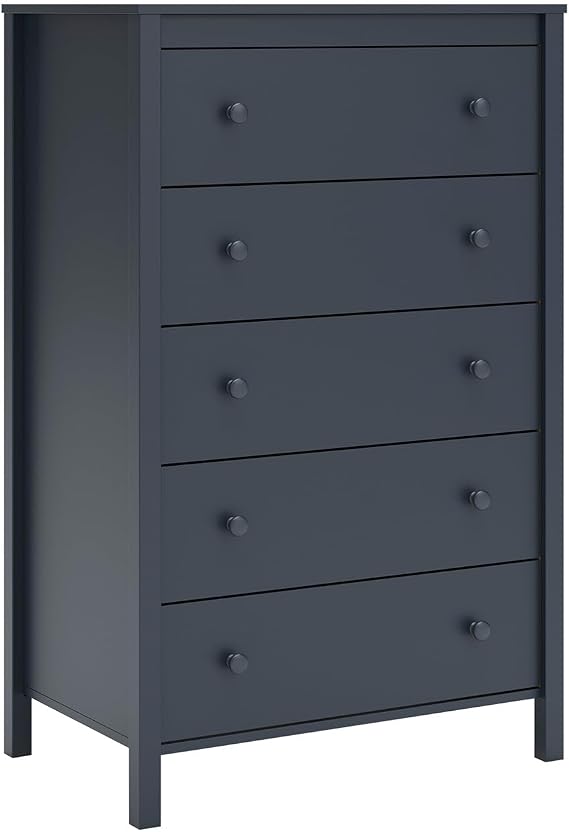 Signature Design by Ashley 5-Drawer Chest of Drawers, Tall Navy Blue
