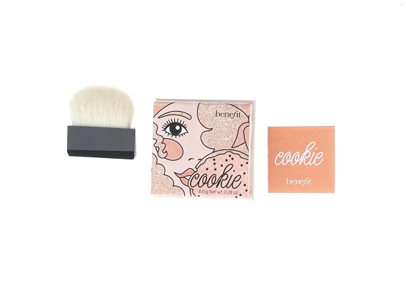 Benefit Cookie Powder Highlighter | Superfine buildable powder highlighter, 0.28 oz, blends on cheekbones/nose/Cupid's bow, wear alone or over makeup