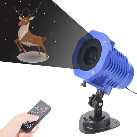 Christmas Projector Lights Outdoor Lamp Animated, Snow Decorations Lights Snow Falling Projector Light with Remote Control Waterproof for Christmas Halloween Parties