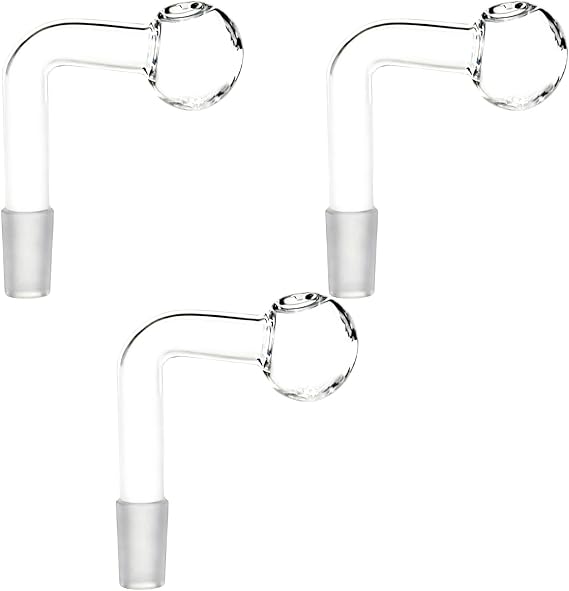 3 Pcs High Borosilicate Glass Oil Burner Male Glass Tubes with Thickened Scratch-Resistant Design for Smokers' Water Pipes and Oil Rigs 14mm Joint Size Reusable and Easy to Clean