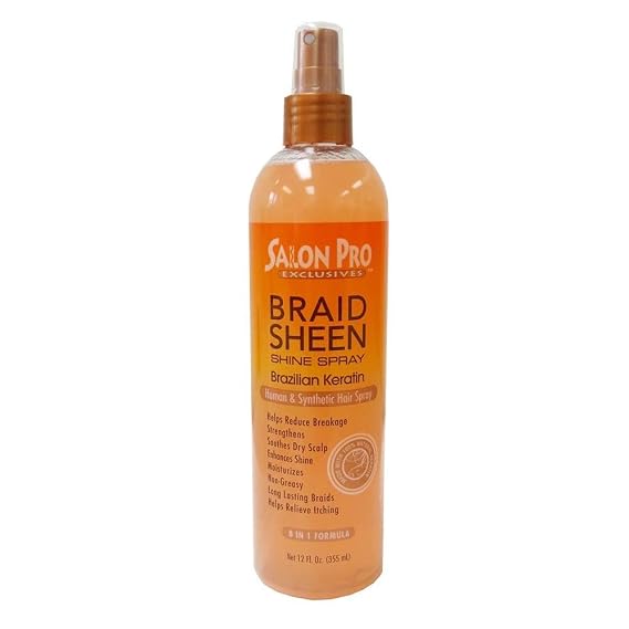 Salon Pro Braid Sheen Shine Spray [Brazilian Keratin] 12 Oz_AB