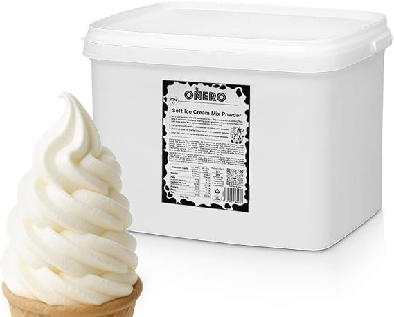 ONERO Vanilla 5kg Bulk | Premium Soft Dairy Ice Cream Mix Powder | Makes up to 18kg/180 Servings, Just Add Water to Reconstitute | Slow Melting | Produced in the UK