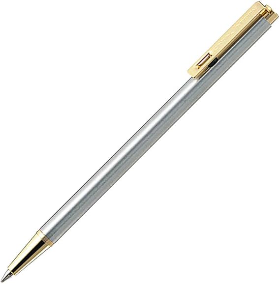 Zebra Mini Ballpoint Pen T-5, Black Ink, Silver with Gold Accent (T-5)