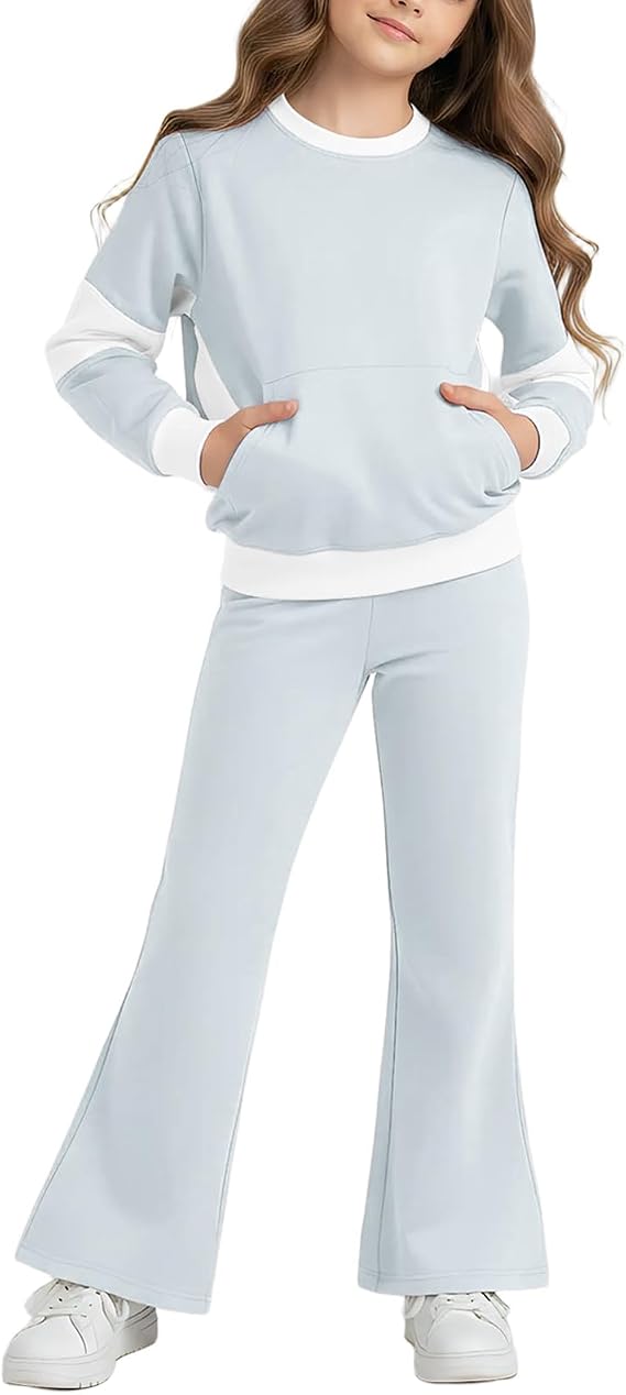 JiAmy Girls Tracksuit Set 2 Pcs Outfit Long Sleeve Sweatshirt Jogger Pants