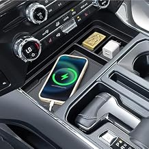 PIMCAR Center Console Organizer for 2021-2025 2026 Ford F150 & 2022-2025 F150 Lightning XLT Pro, Hidden Storage Tray with USB Hole Accessories (Fits into The Open Pocket in Front of The Shifter)