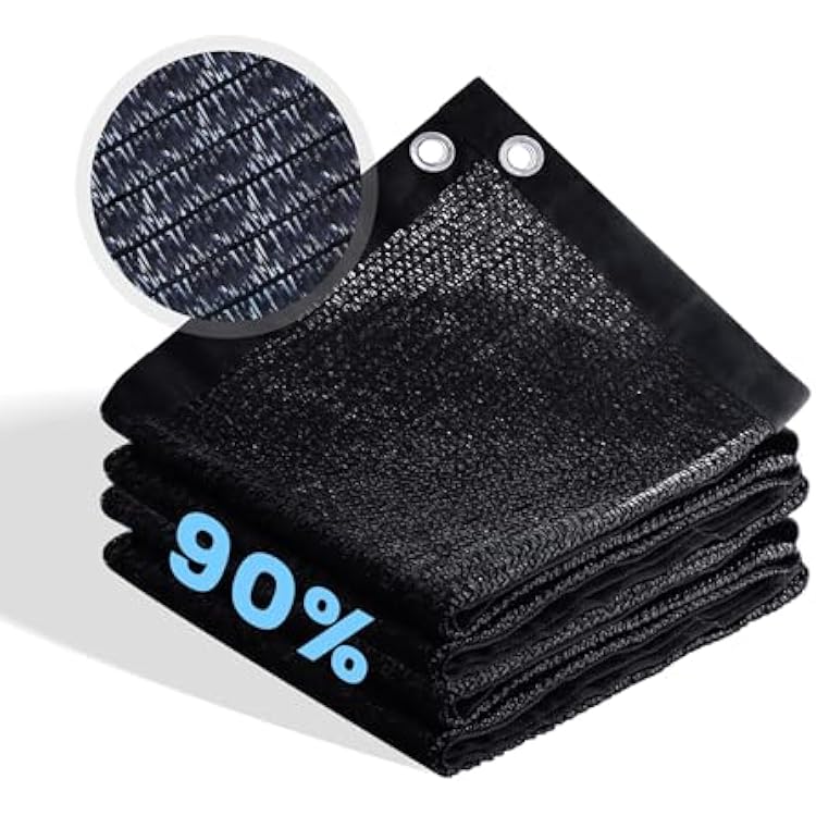 90% Shade Cloth for Garden 3x10 FT, Outdoor Sun Shade Netting with Reinforced Grommets, Pergola Shade Cover Mesh Tarp for Plants Patio Greenhouse Chicken Coop, Black