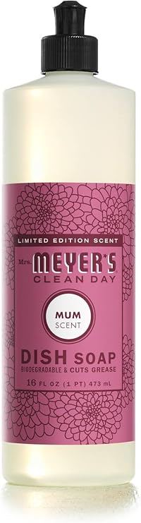MRS. MEYER'S CLEAN DAY Liquid Dish Soap, Mum, 16 fl. oz