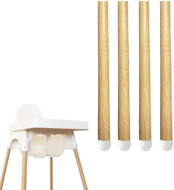 Highchair Decorative Leg Wraps, 4Pcs Highchair Leg Stickers Set Compatible with IKEA Antilop high Chair, Log Style High Chair Leg Covers High Chair Accessories