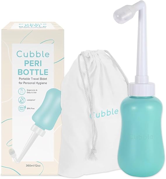 360 ml Upside Down Peri Bottle with Washable Storage Bag for Postpartum Care for New Mums, Portable Bidet, Perineal Recovery, Feminine Hygiene Care, Spray Bottle for Toilet and Travel Use