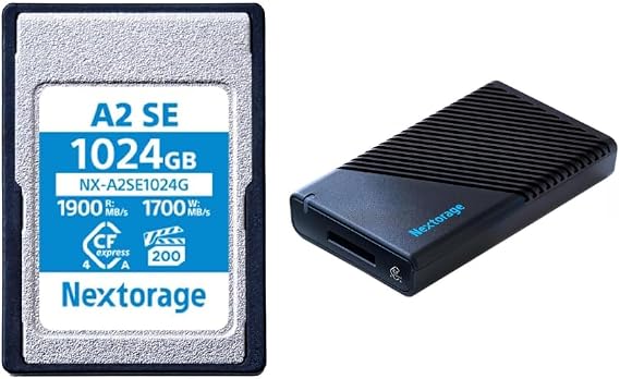 Nextorage Japan CFexpress 4.0 Type A 1024GB Memory Card VPG200 + CFexpress Type A Card Reader USB 40Gbps USB 4