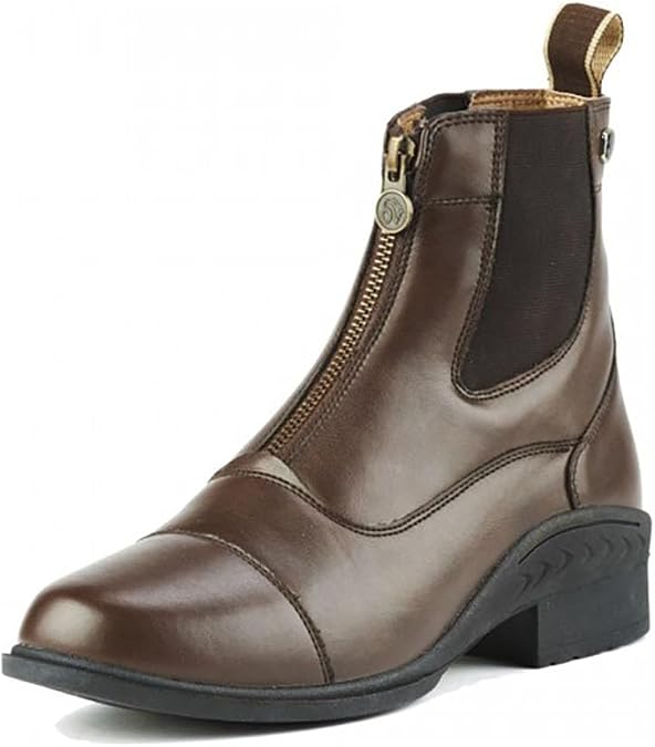 Ovation Women's Lightweight Stylish Equestrian Horse Riding Ankle Length Synthetic Vega Leather Quantum Zip Paddock Boots