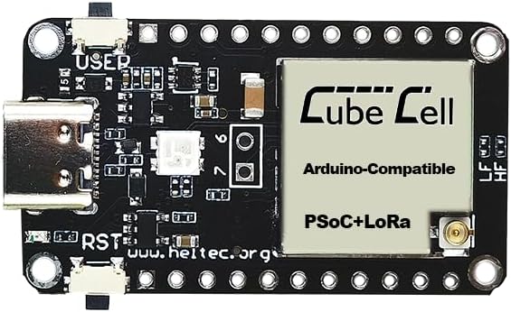 Heltec CubeCell AB01 V2 LoRa Node Development Board ASR6502 SX1262 LoRaWAN Dev-Board 3.5A Ultra Low Power with Solar Panel Manager for Meshtastic Smart Agriculture and IoT Sensor 902-928MHz