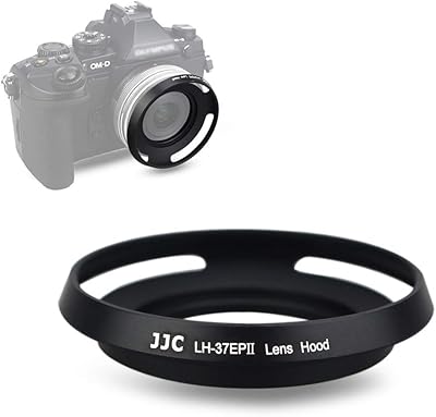 JJC 37mm Screw-in Lens Hood Shade for Olympus M.Zuiko Digital ED 14-42mm EZ and Panasonic Lumix G Vario 12-32mm ASPH on OM-D E-M10 IIIII, DMC-GX85GX850 - Black