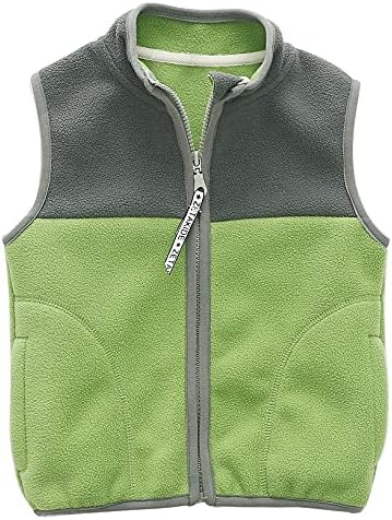 Happy Cherry Toddler Polar Fleece Vest with Pockets Boys Girls Warm Sleeveless Jacket Kids Zipper Up Outerwear