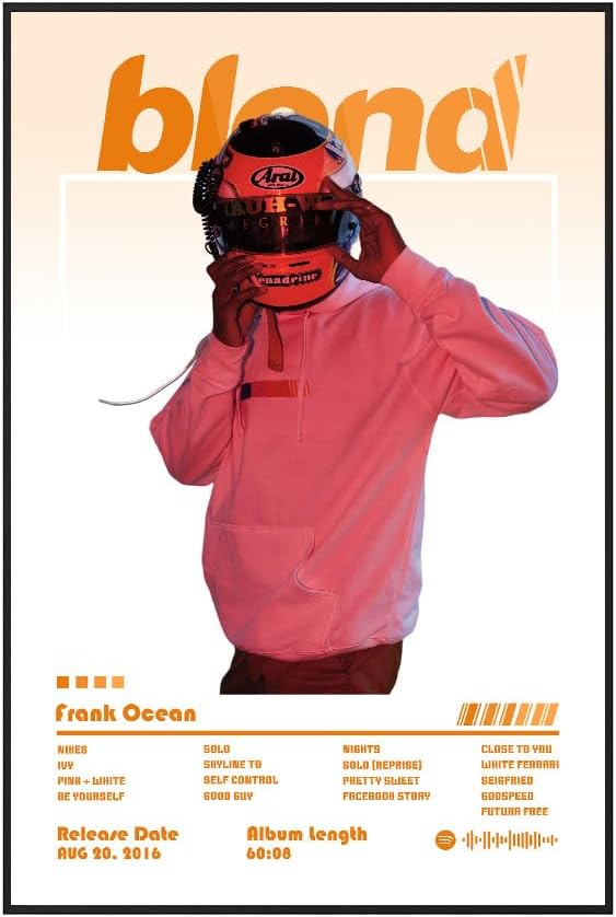 Frank Ocean Posters Blond Poster Music Album Cover Gradient Poster for Room Bedroom Aesthetic Home Decor Unframe Wall Art Print Silk Canvas Posters 11x17 in 28x43 cm