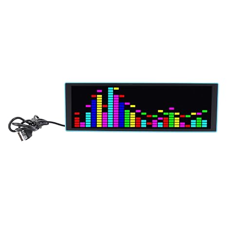 Music Spectrum Display, LED Audio Spectrum Analyzer, Music Spectrum Electronic Clock, RGB Voice Controlled Rhythm Light, Rhythm Level Voice Sensor, 12 Dynamic & 7 Color Effects