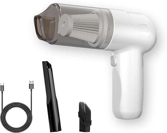Car Vacuum for Bugatti Bolide Centodieci Chiron Divo EB 110 La Voiture Noire Tourbillon, Cordless Handheld Car Vacuum Cleaner, Portable Small Vacuum with 2 Nozzles for Car Interior Cleaning